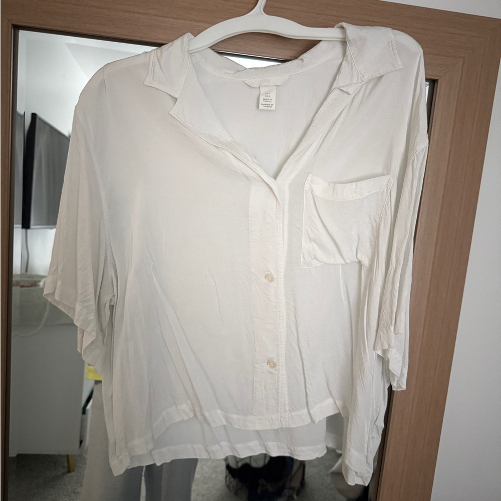 H&M Women's White Button-Up Blouse